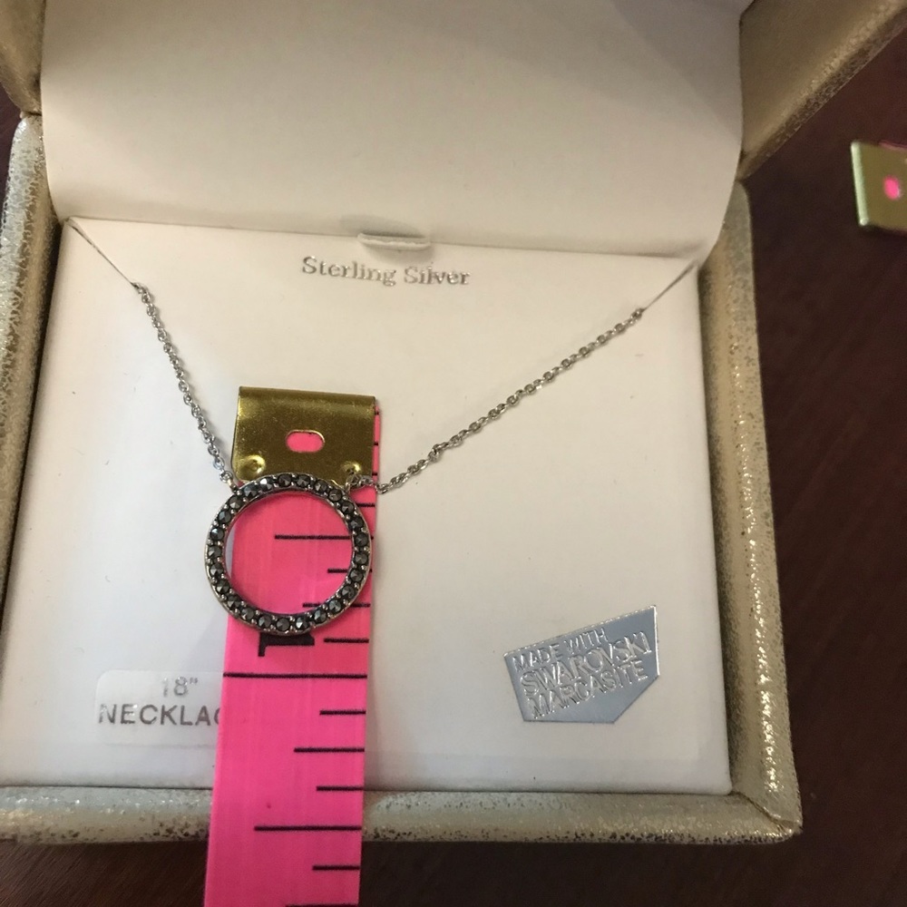 Kanishka 18” Sterling Silver Necklace Black/Silver NWT